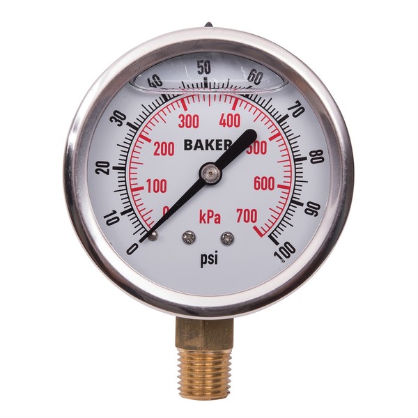 Baker Instruments AVNC-100P Pressure Gauge, 0-100 PSI AVNC-100P